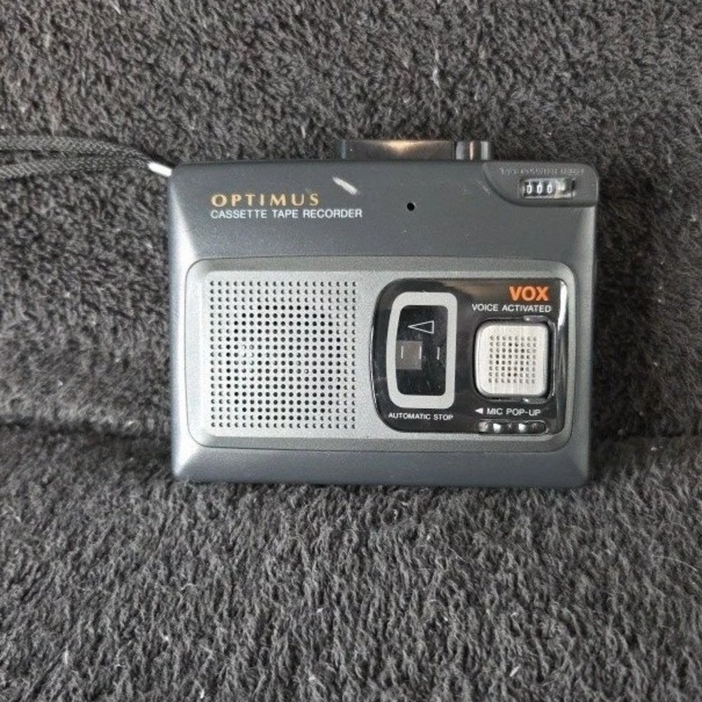 Optimus CTR-115 Voice Activated Cassette Tape Recorder RadioShack 14-1121 Gray